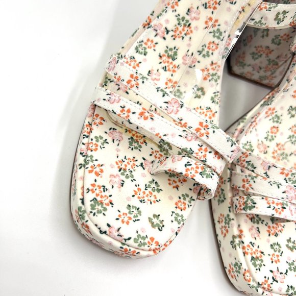 Katy Perry Size 9 The Meadow White Pink Floral Chunky Block Heel Sandals Shoes - Picture 4 of 15
